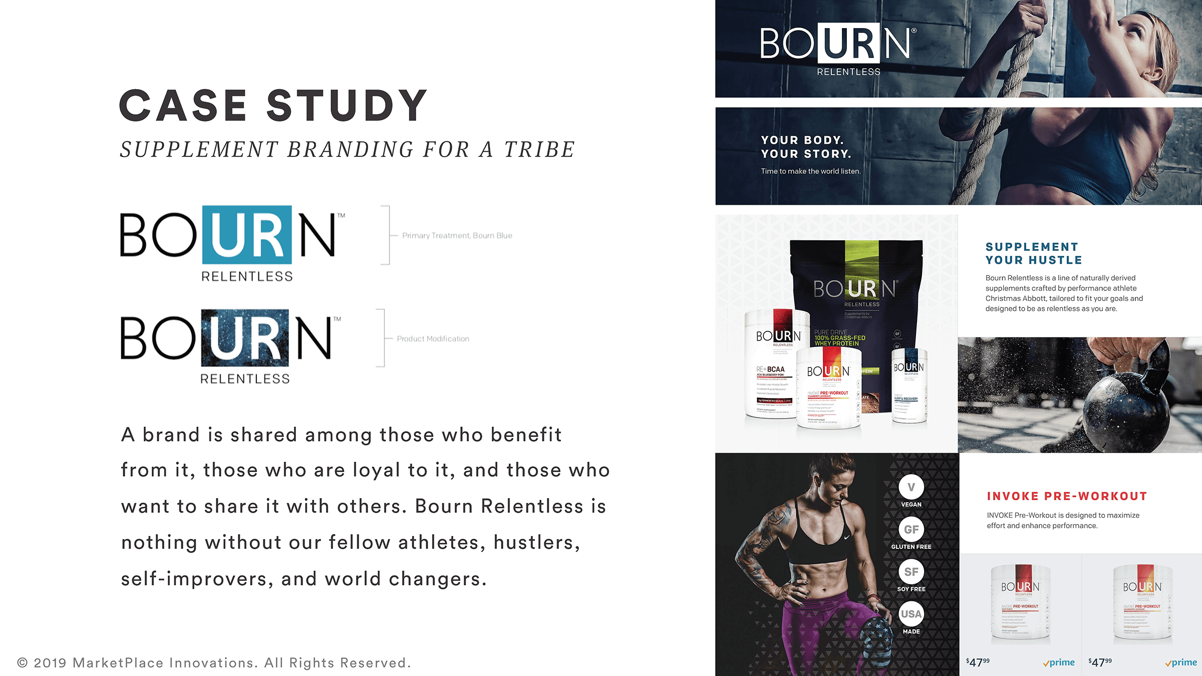 bourn relentless supplement branding page