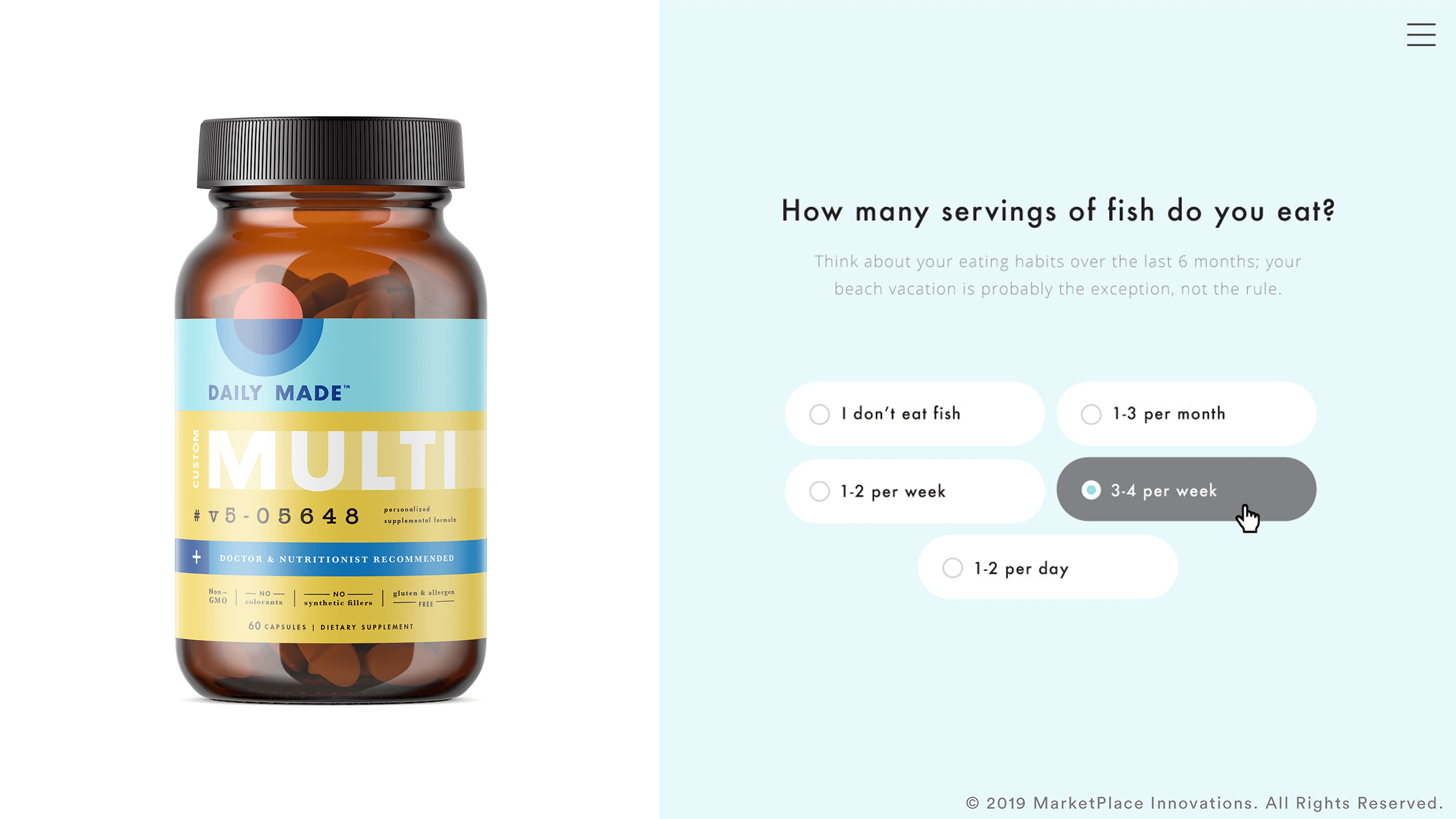 supplement product concept mockup for survey