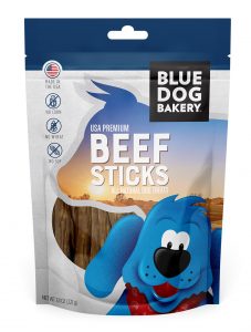 blue dog bakery human grade beef sticks package