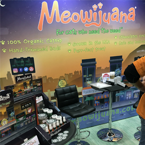 Meowijuana catnip booth at Global Pet Expo