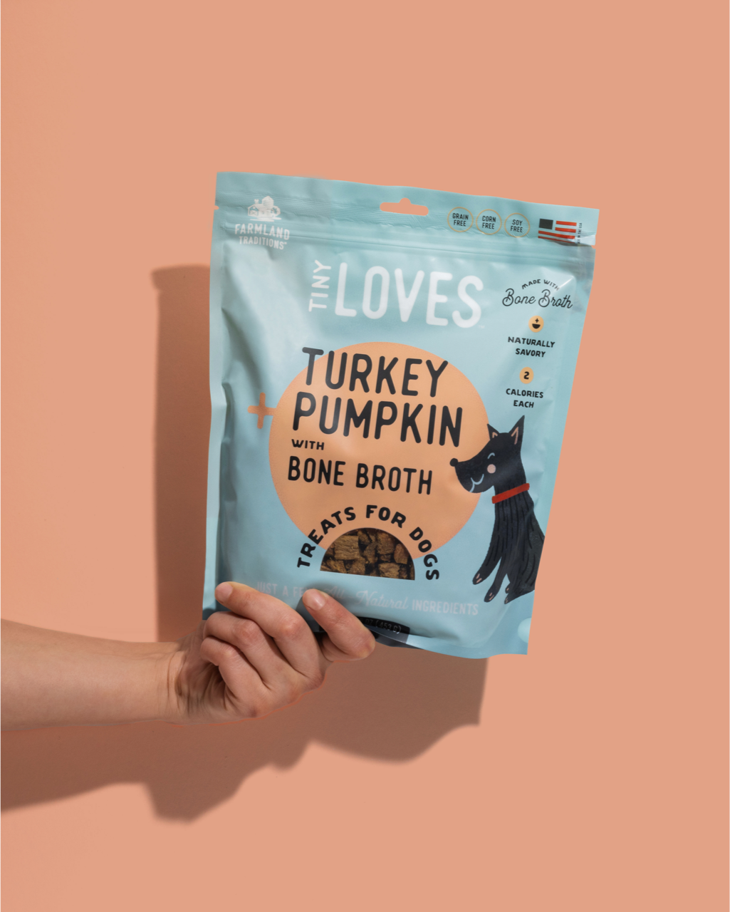 Farmland_Traditions_Turkey_Pumpkin_Broth_Dog_Treats_Tiny_Loves_Pet_Industry_Branding_Strategy_Packaging
