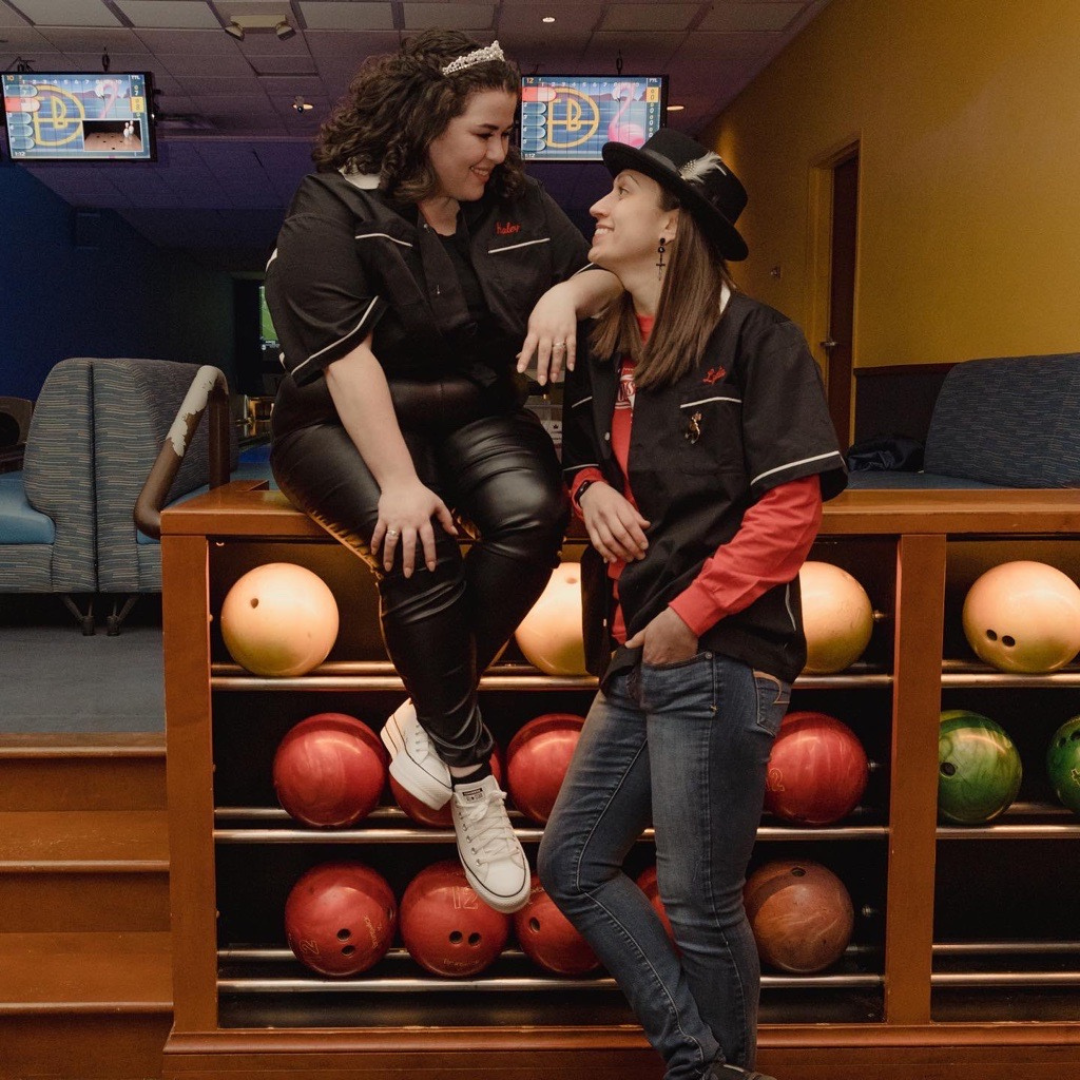 Haley_Palmer_Brand_Strategist_Square_image_her_and_wife_in_bowling_alley
