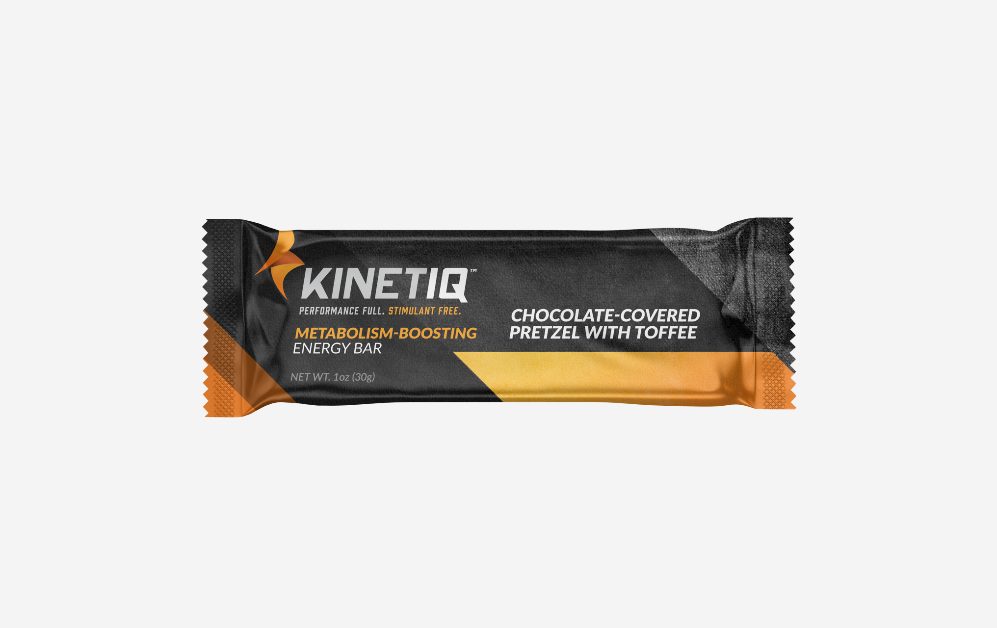 Kinetiq_food_and_beverage_ingredient_branding_packaging_mockup_of_chocolate_covered_pretzel_with_toffee_energy_bar