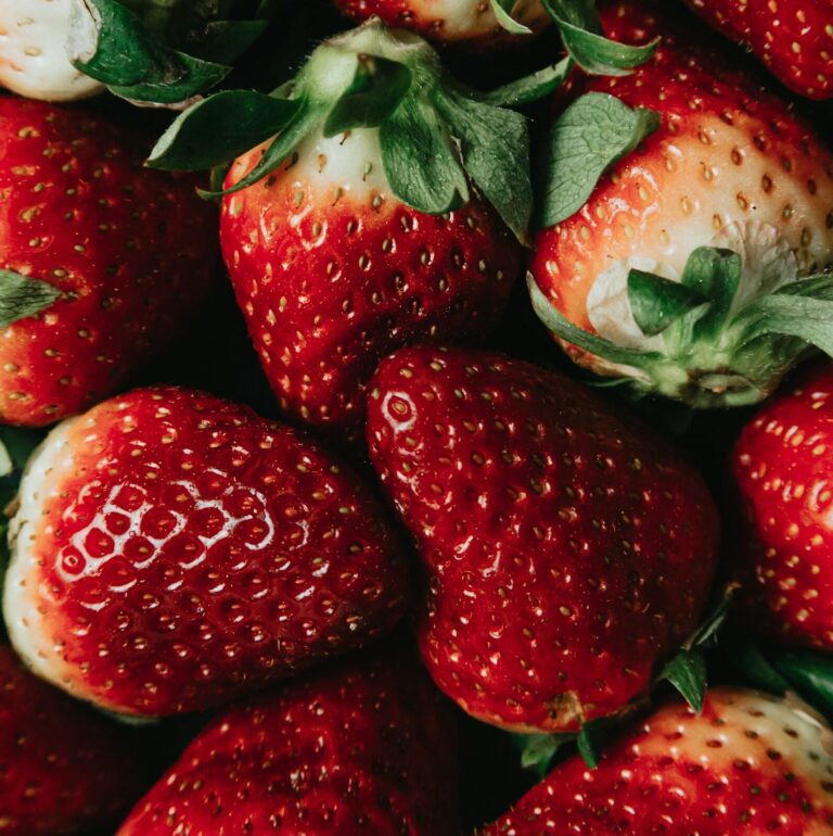 Red Strawberries on in Close Up Shot